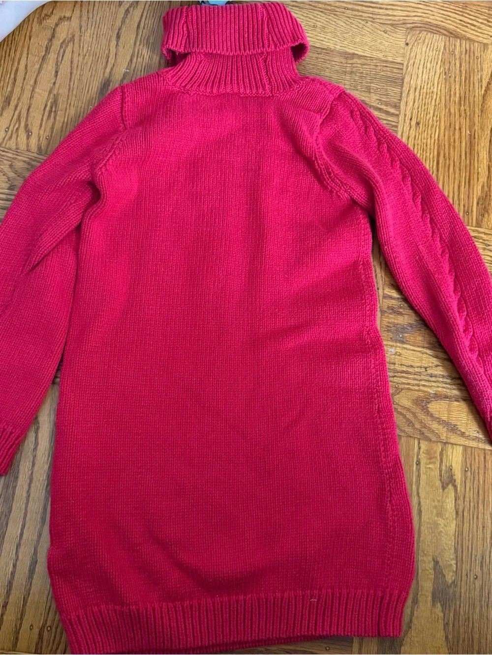 Gymboree Bright Red Cable Knit Turtleneck Sweater Dress